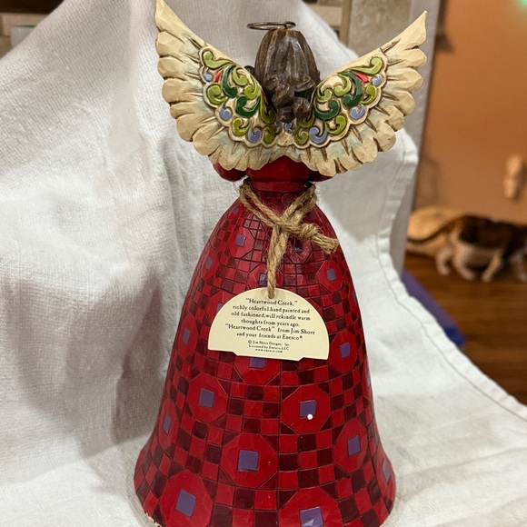 Jim Shore Red and Green Angel Figurine